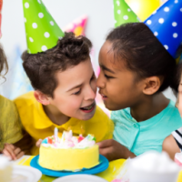 Children enjoying a birthday party together