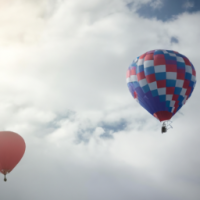 Hot air balloons in the sky